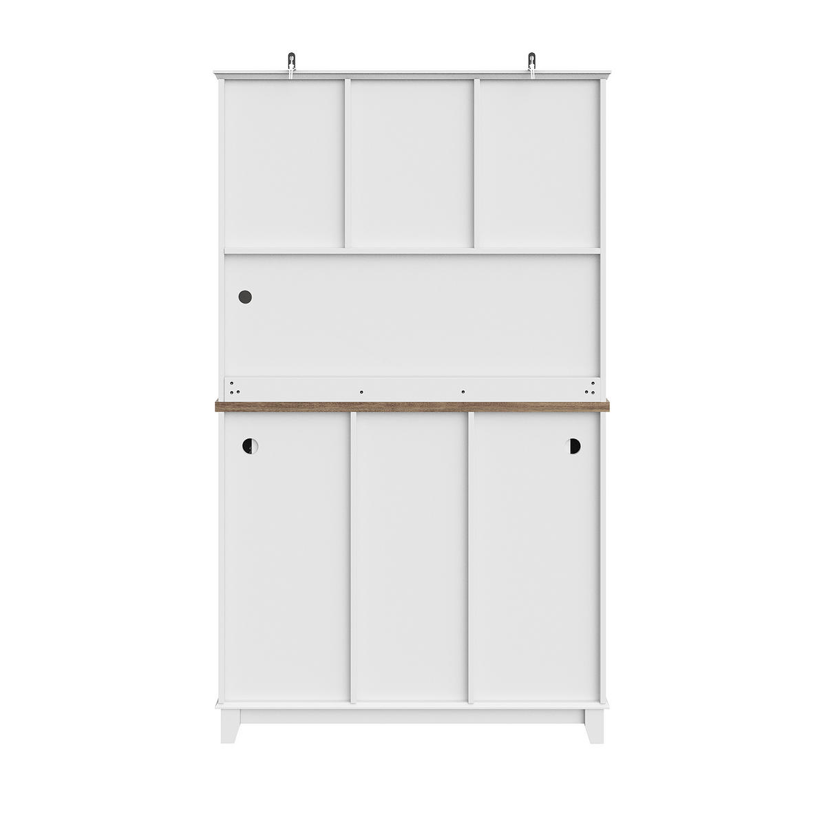 GESCHIRRSCHRANK aus MDF 106x40x179,5 cm in Weiß mit LED-Beleuchtung - Weiß, Holzwerkstoff (106/179.5/40cm) - Modfu