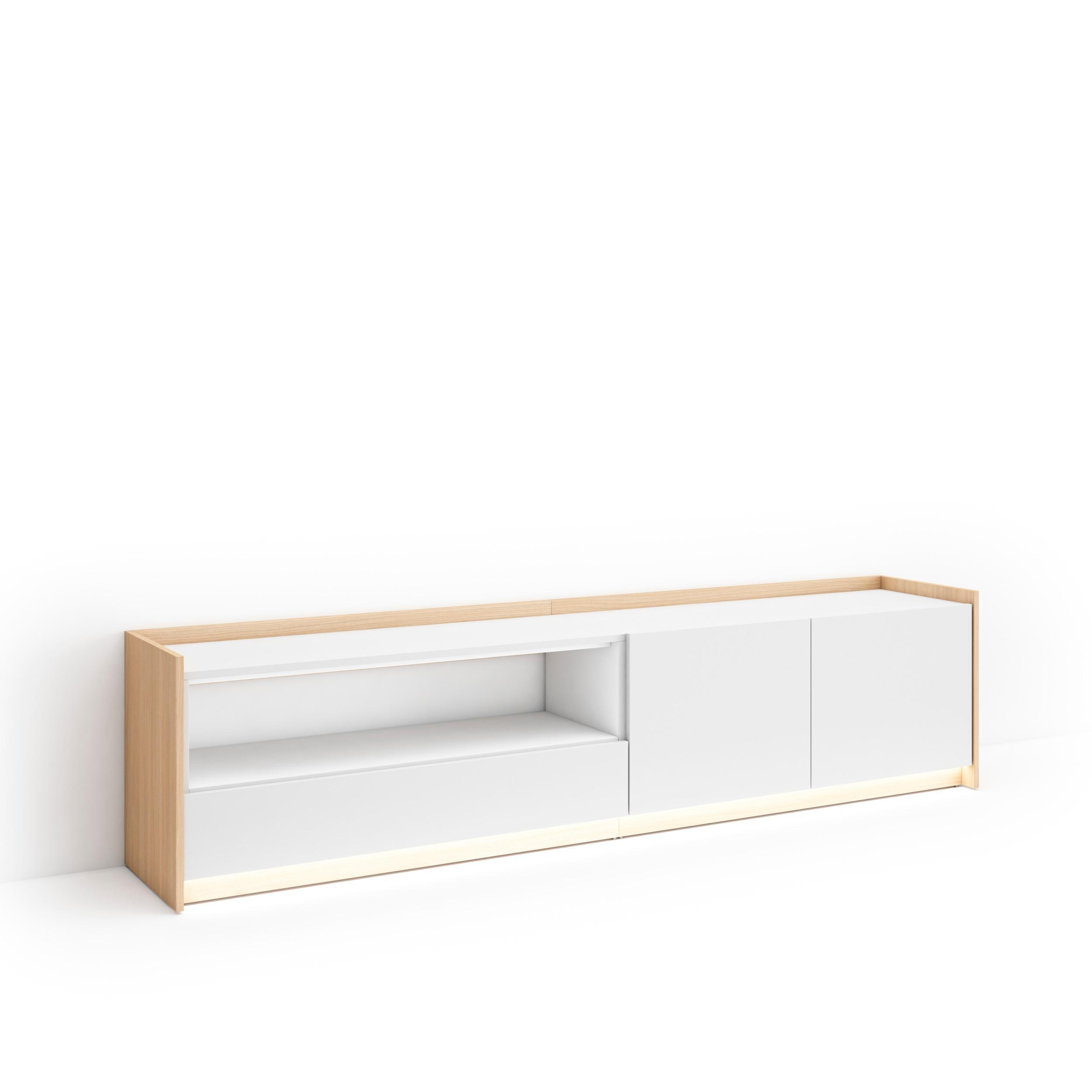 Skraut Home Lowboard, Weiß 207x50x37 cm