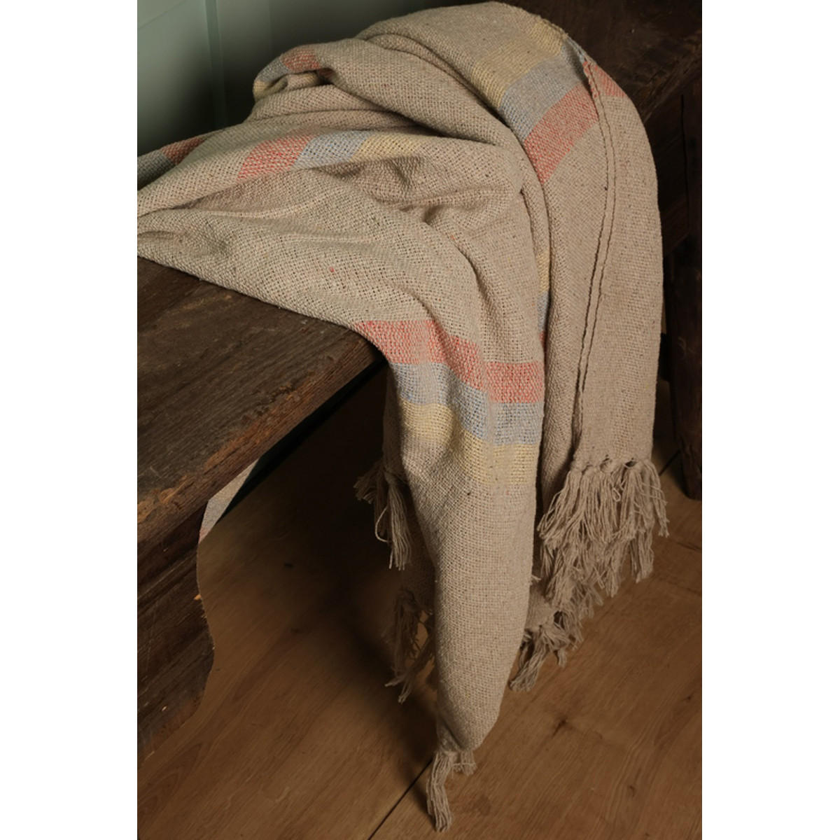 DECKE Unendlich 130x180 cm, 100% Baumwolle, Blau-Bernstein - Bernsteinfarben, Textil (130/180cm) - Au Maison