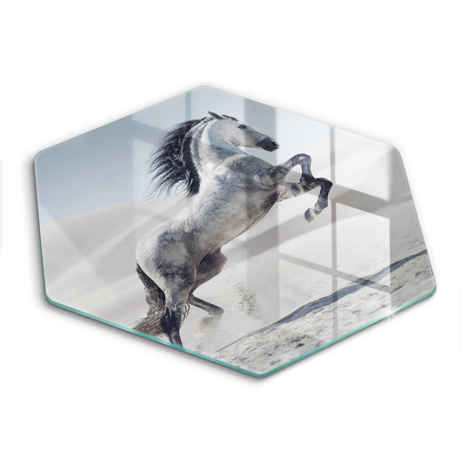 Wallfluent Glasplatte Grau 40x40 cm