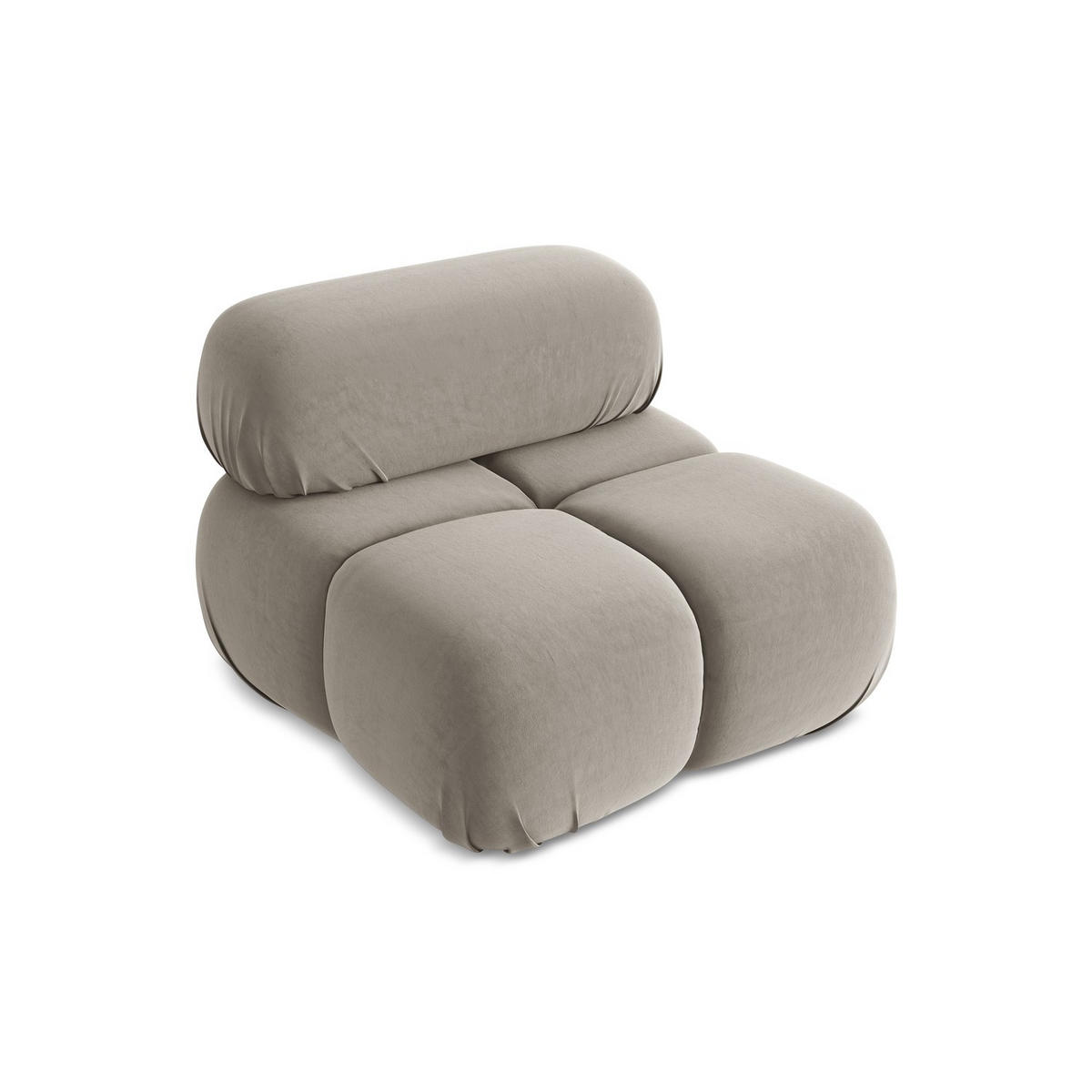 SESSEL Samt Stoff Grau - Taupe/Lila, Kunststoff/Textil (96/70/95cm) - LaMiaSofa