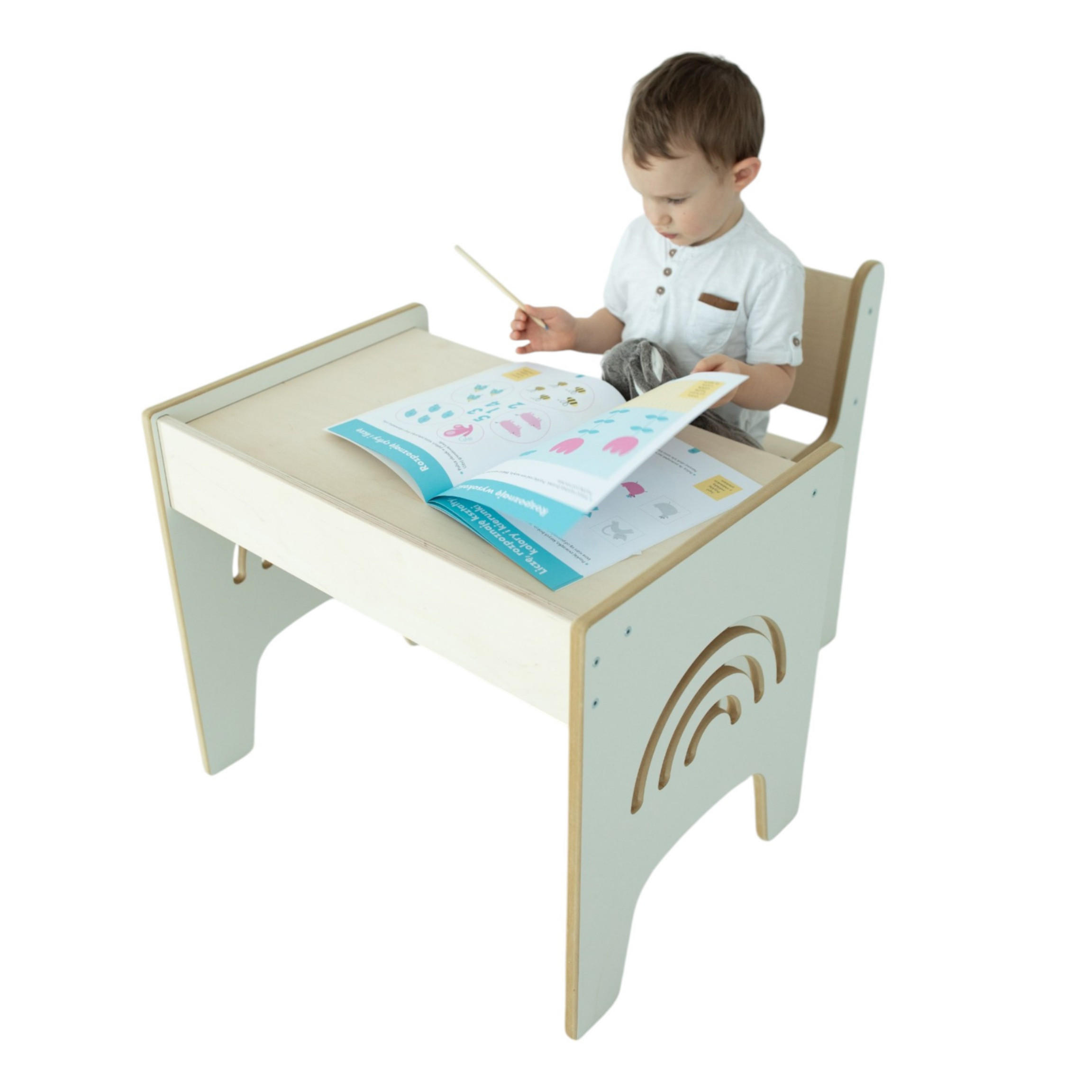 SCHREIBTISCH Montessori 45/52/66 - Weiß, Holzwerkstoff (45/52/66cm) - RAUMHIRSCH FURNITURE