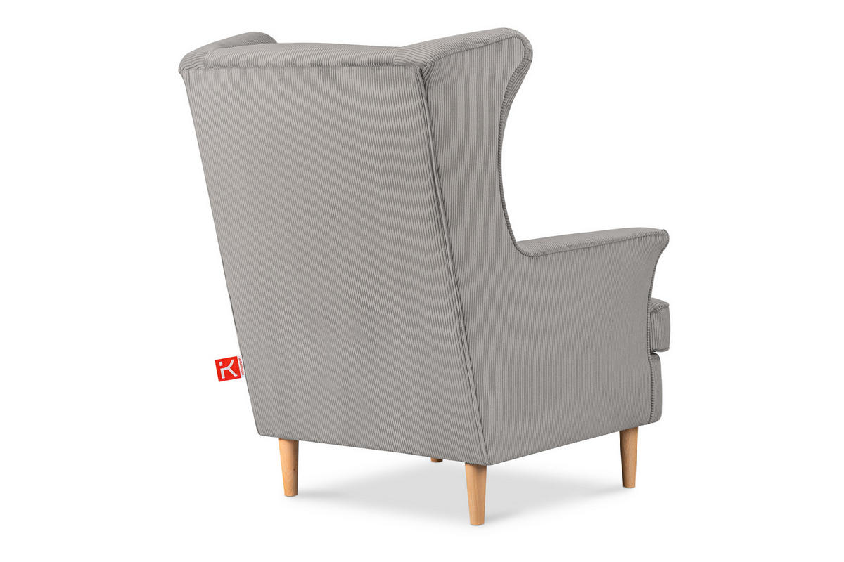 OHRENSESSEL STRALIS inklusive dekorativem Kissen, Grau - Silberfarben, Textil (82/108/80cm) - KONSIMO®