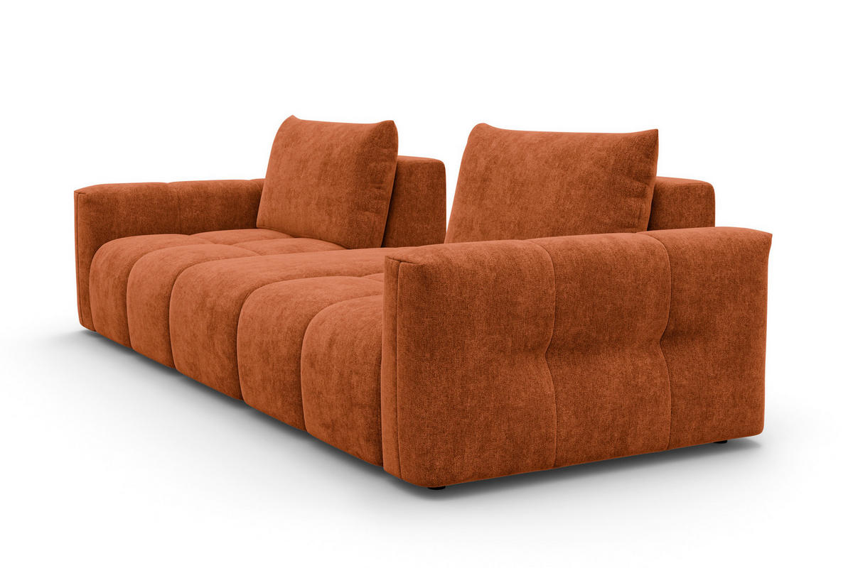 SOFA VERONA 4-Sitzer, Orange - Schwarz/Orange, Holz/Textil (282/83/110cm) - Courtois Laville
