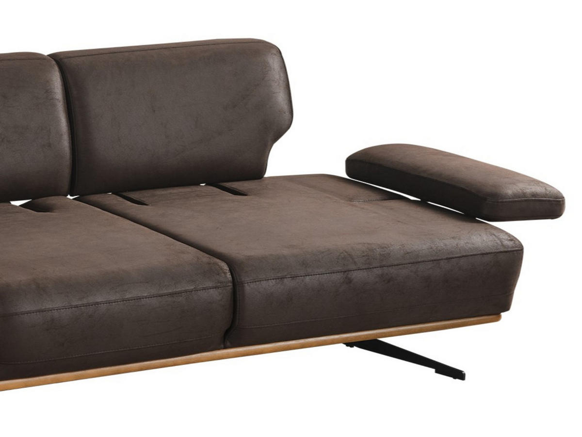 2 Sitzer SOFA Pegasus Samt Braun - Braun, Textil/Metall (205/90/105cm) - Villa Möbel