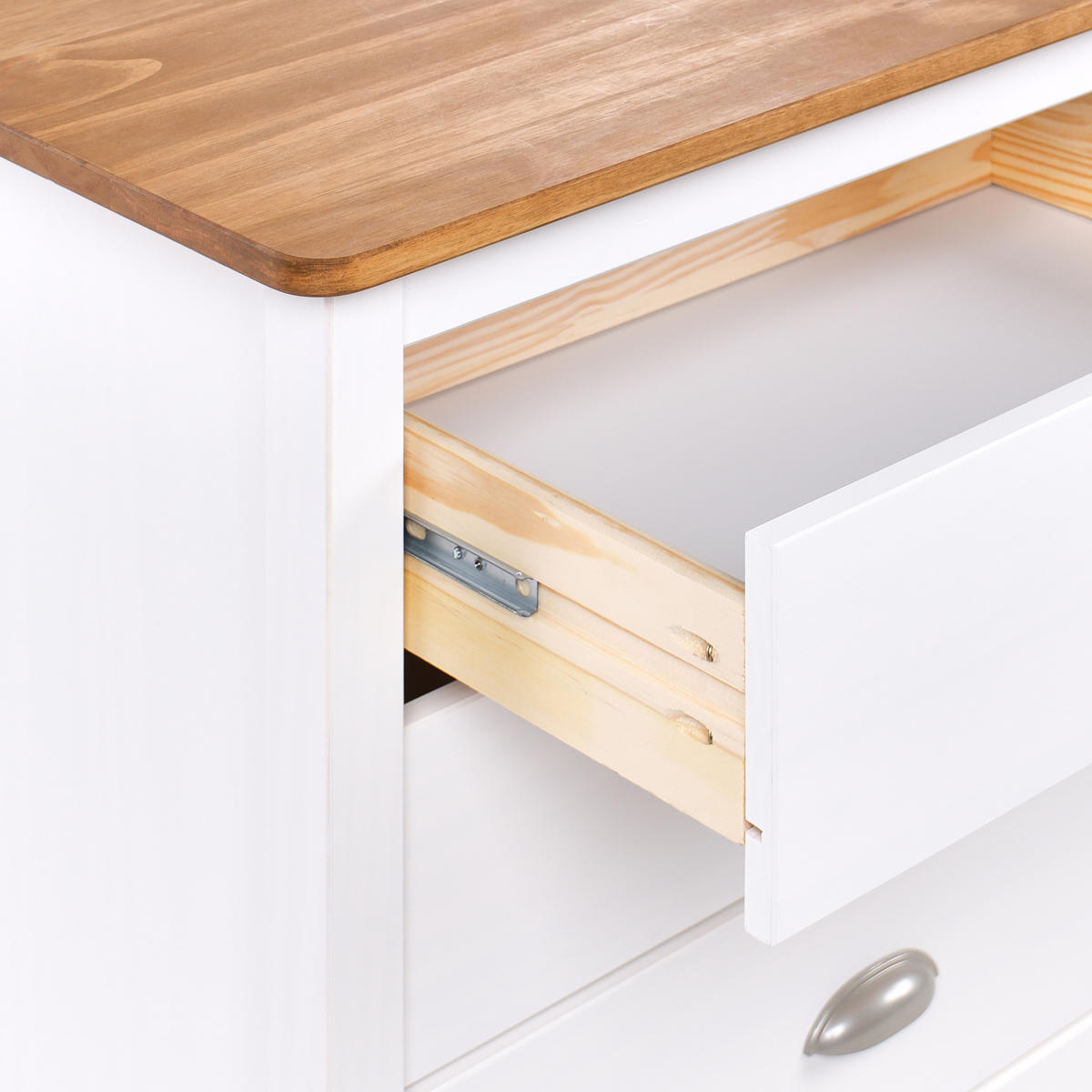 SIDEBOARD se 2 dveřmi Borovicové dřevo Bílý Shillington - bílá, dřevo (150/83/40cm) - Beliani