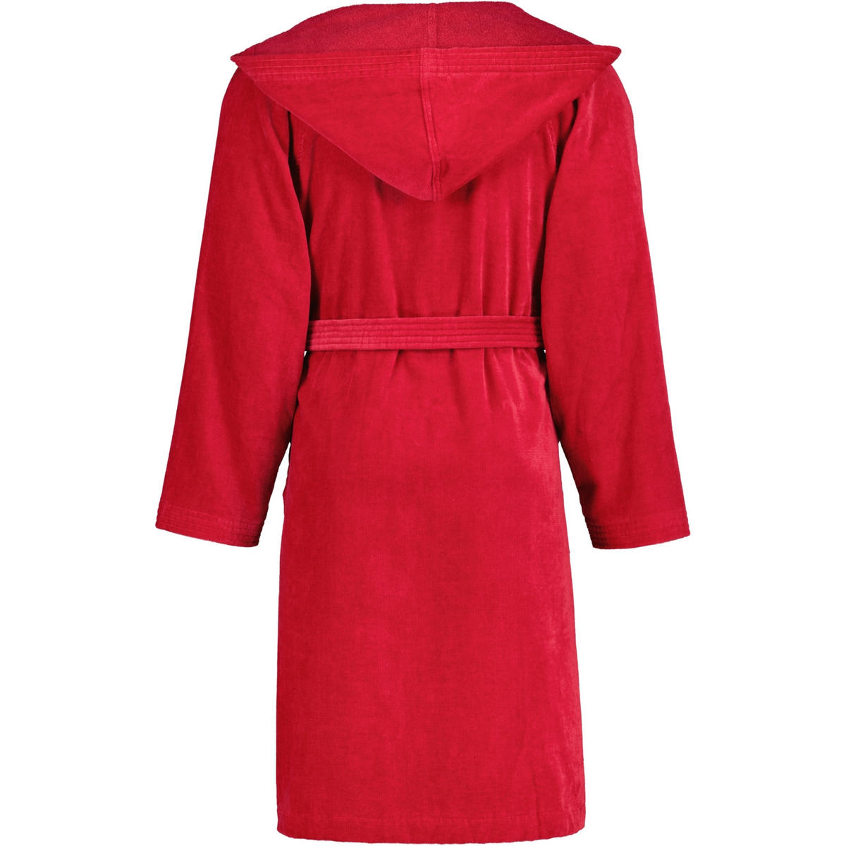 BADEMANTEL UNISEX KURZMANTEL MIT KAPUZE TEXAS RUBIN - 390 - Rot, Textil (Lnull) - Vossen
