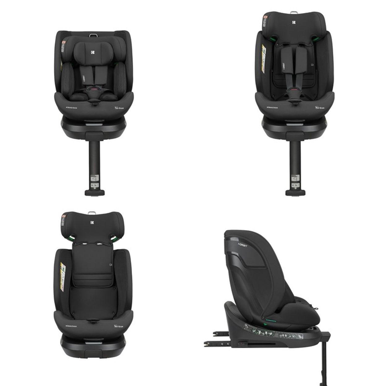 KINDERSITZ i-Orbit i-Size schwarz (40-150cm) Gruppe 0+/1/2/3 Isofix Stützbein - Schwarz, Kunststoff (45/82/51cm) - Kikka boo