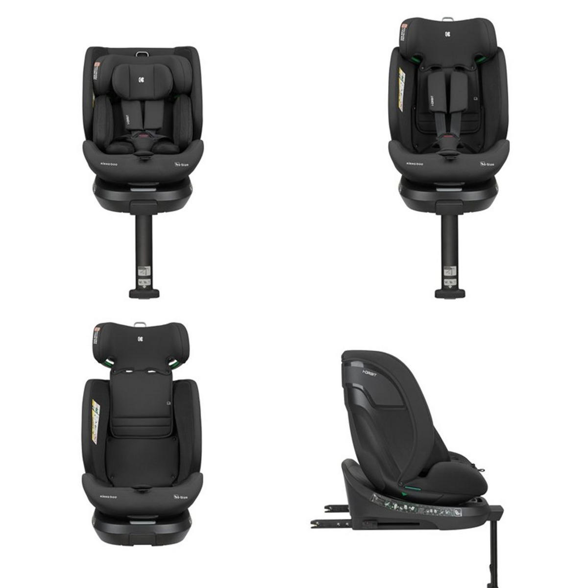 KINDERSITZ i-Orbit i-Size schwarz (40-150cm) Gruppe 0+/1/2/3 Isofix Stützbein - Schwarz, Kunststoff (45/82/51cm) - Kikka boo