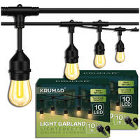 AUSSENLEUCHTE Girlande LED Außen Lichterkette 20m - Schwarz, Kunststoff (20000/10/10cm) - KRUMAD