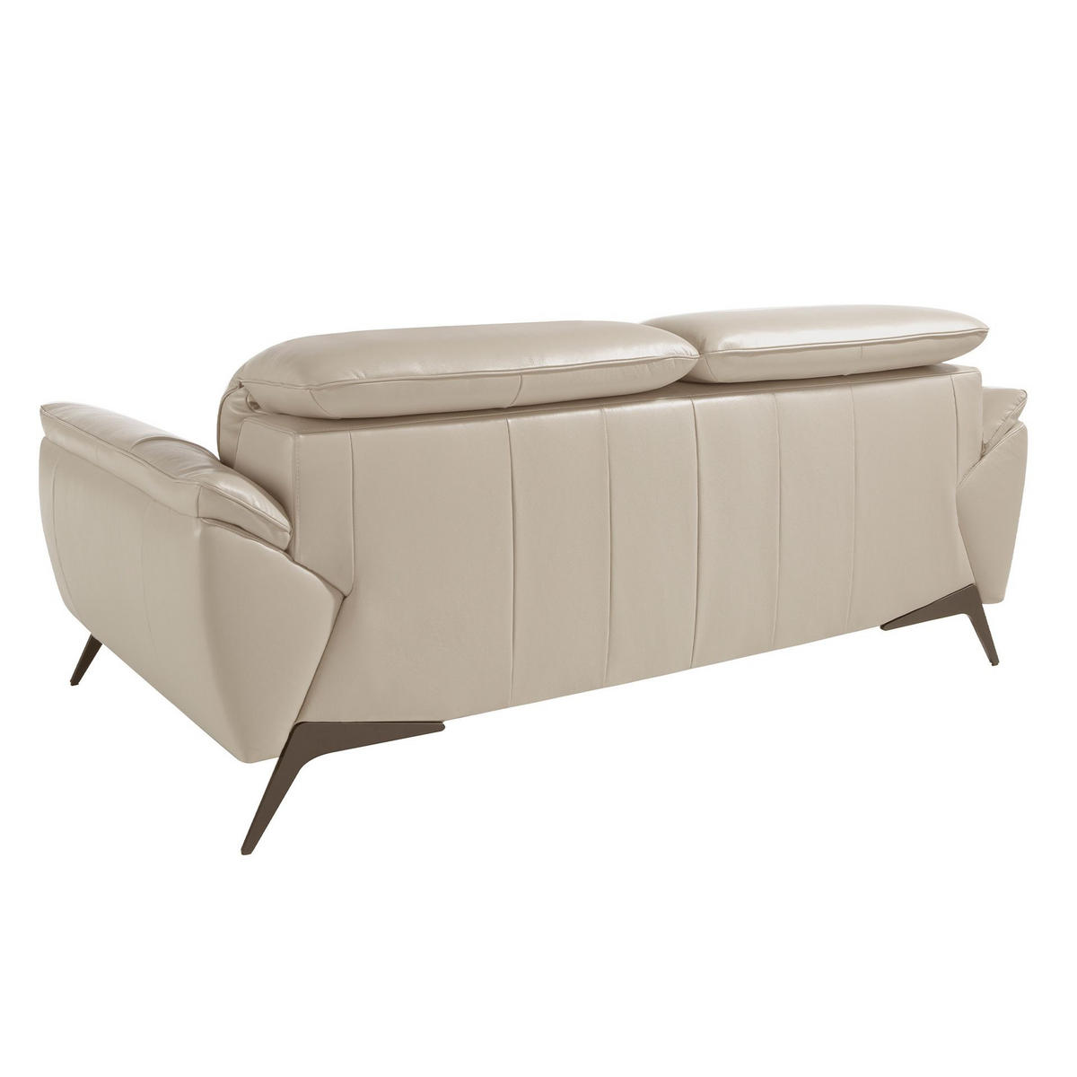 SOFA 2-sitziges Sofa aus Leder in taupe 191/107/102 cm - Dunkelgrau/Schwarz, Leder (191/102/107cm) - ANGEL CERDA