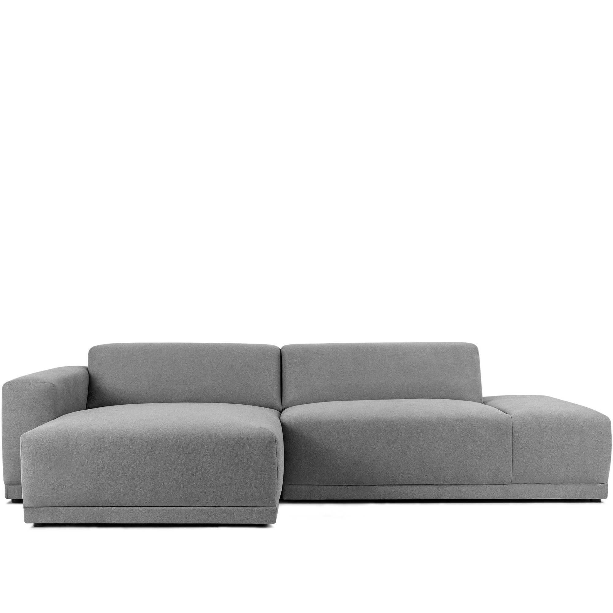 ECKSOFA LINKS MUDI in moderner Optik mit hochwertigem Kaltschaum, Cord-Stoff, Aschgrau - Schwarz/Grau, Textil (280/160cm) - KONSIMO®