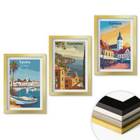 WANDBILDER 3er Set - 20x30 cm Goldrahmen - Ansichten von Küstenstädten - Goldfarben, Kunststoff (20/30cm) - ArtPrintCave