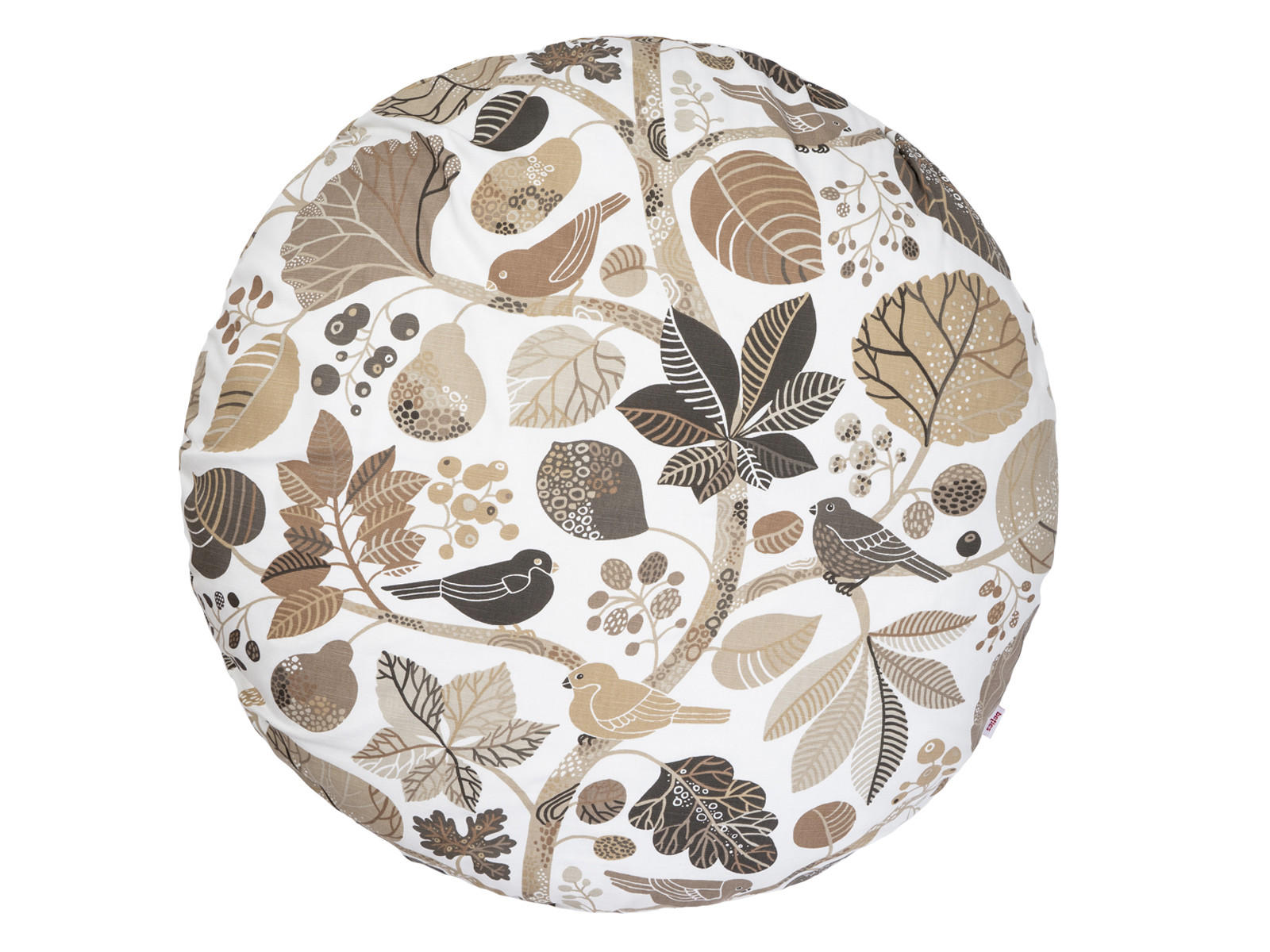 KISSENHÜLLE Rund Zauberwald elfenbein-taupe Baumwolle 80 cm Ø - Taupe/Ecru, Textil (80/80cm) - beties Heimtextil