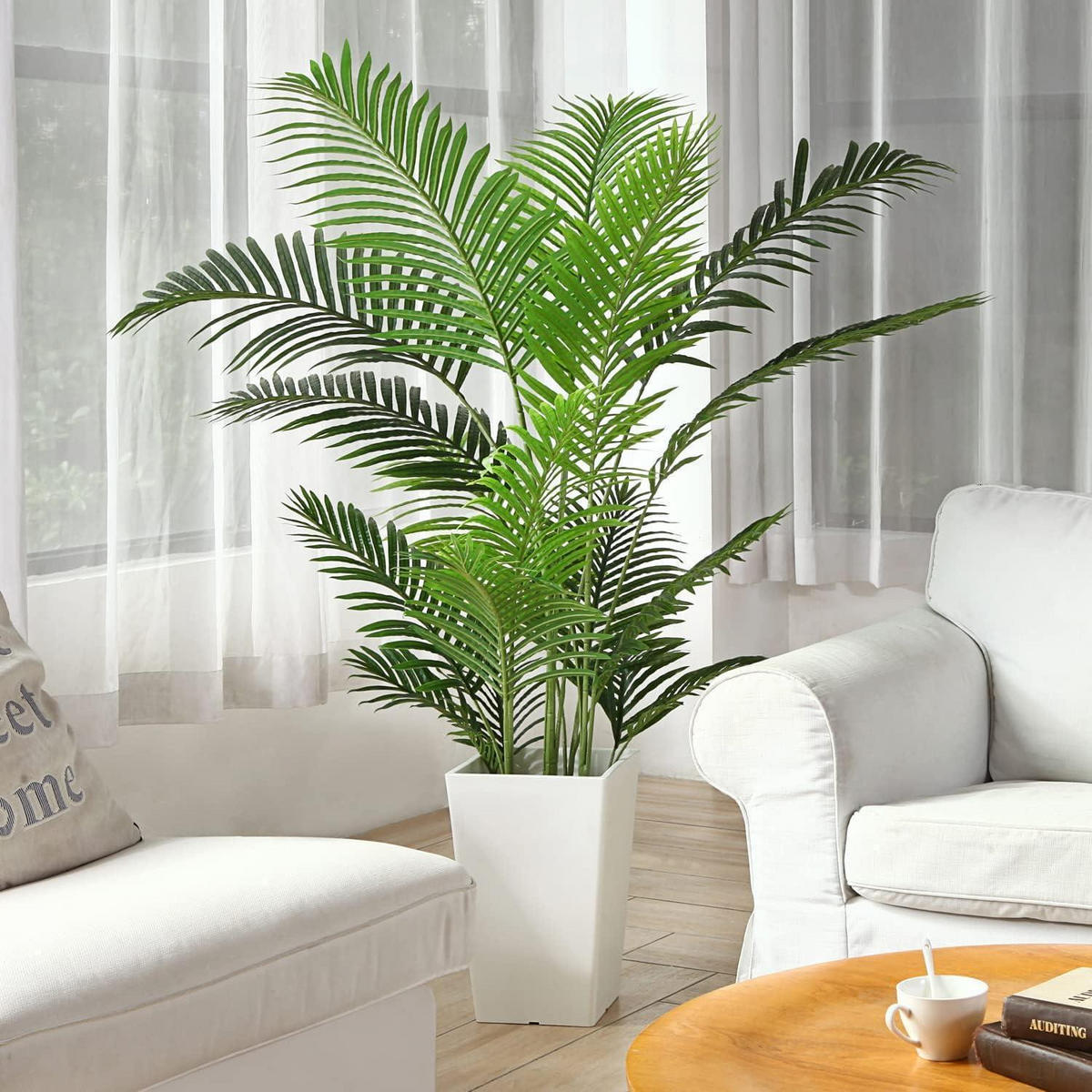 KÜNSTLICHE Palme 2-teiliges Set 160 cm - Grün, Kunststoff (20cm)