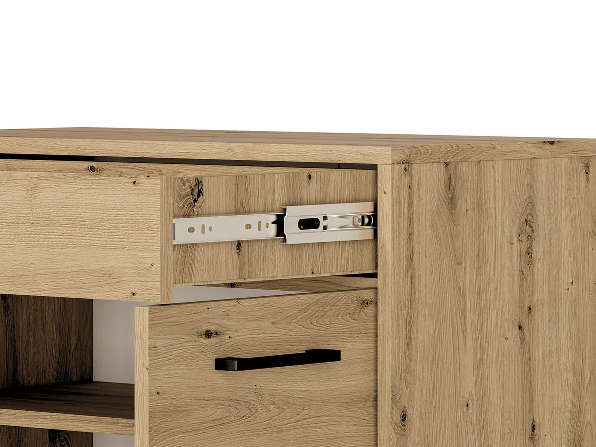 SCHUHSCHRANK Nevio Artisan Eiche 70 / 34 / 94cm - Eiche Artisan/Braun, Holz/Holzwerkstoff (70/94/34cm) - Feldmann-Wohnen