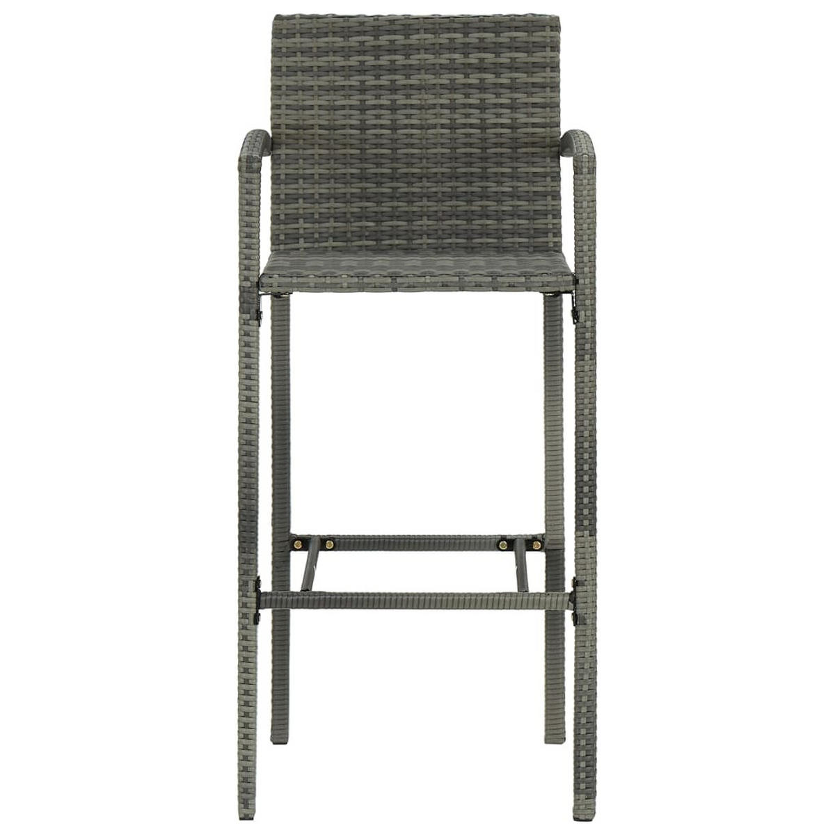 GARTENBAR-SET 5-teilig Poly Rattan Grau - Grau, Kunststoff - vidaXL