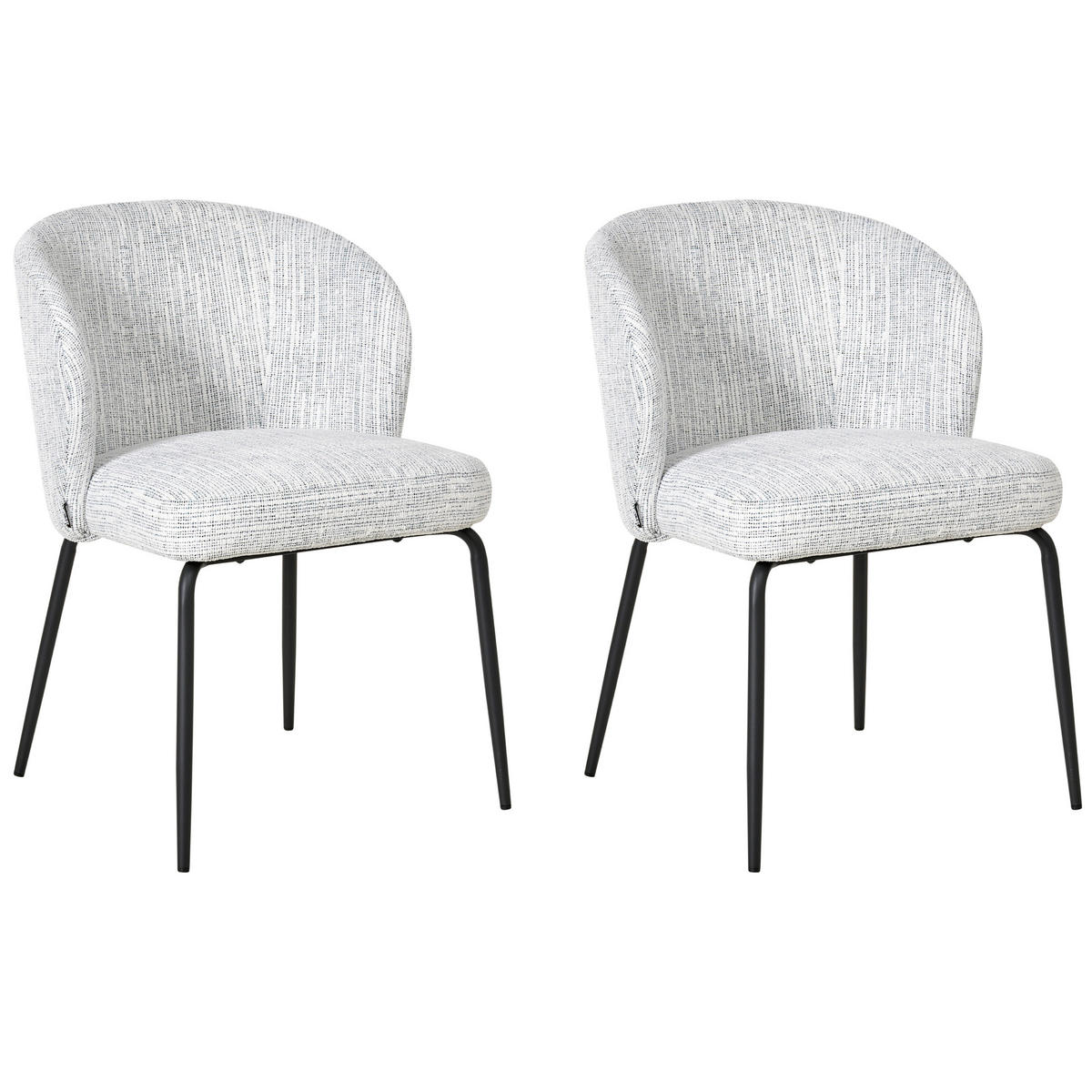 ESSZIMMERSTUHL 2er-Set Weiß/Blau Zana - Blau/Weiß, Textil (55/81/56cm) - Beliani