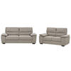 SOFA-SET 5-sitzer hellbraun Vogar - Schwarz/Braun, Textil (74/74/156cm) - Beliani