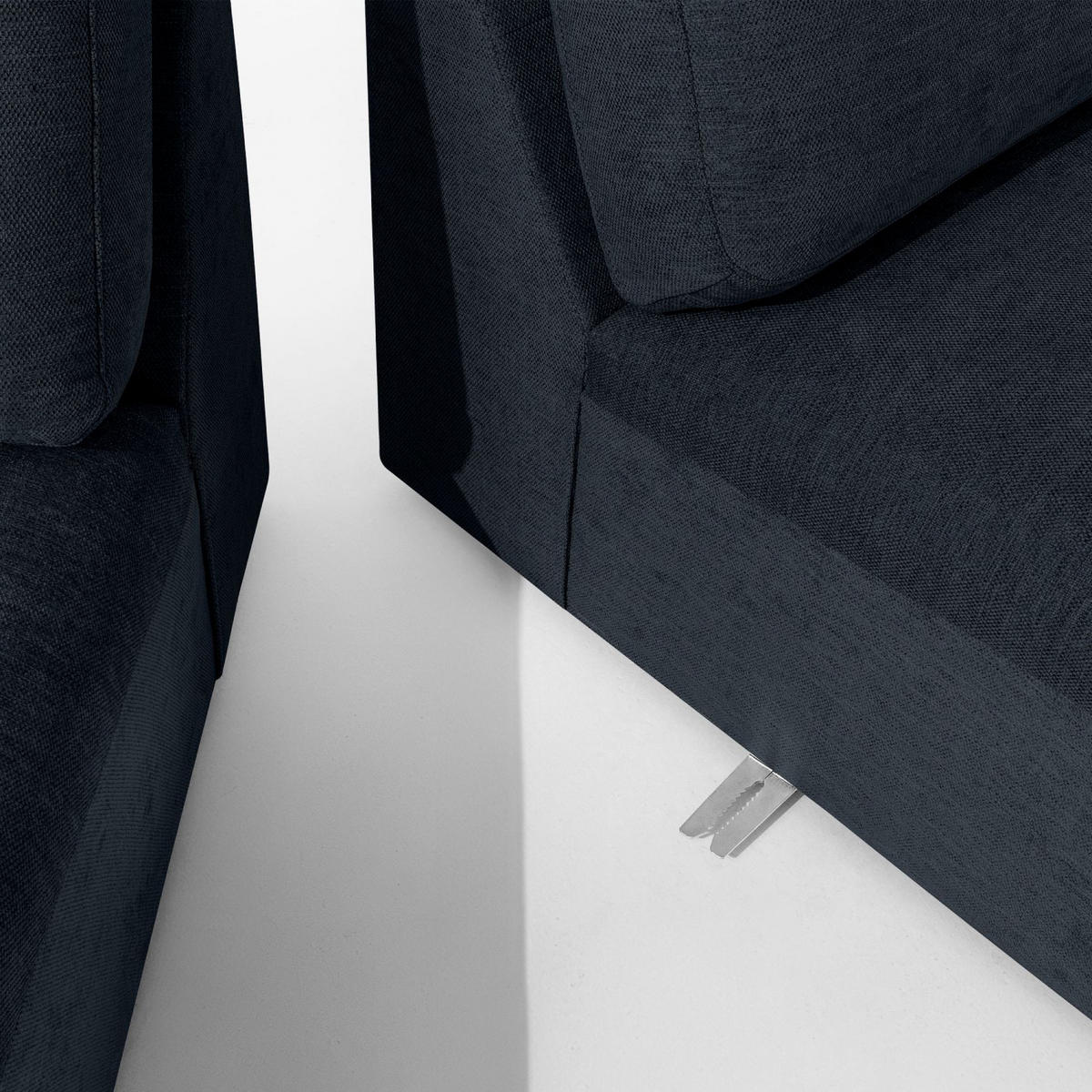 5-SITZER ECKSOFA ZUCCO Chenille links, Dunkelblau - Dunkelblau, Textil (430/84/105cm) - KONSIMO®