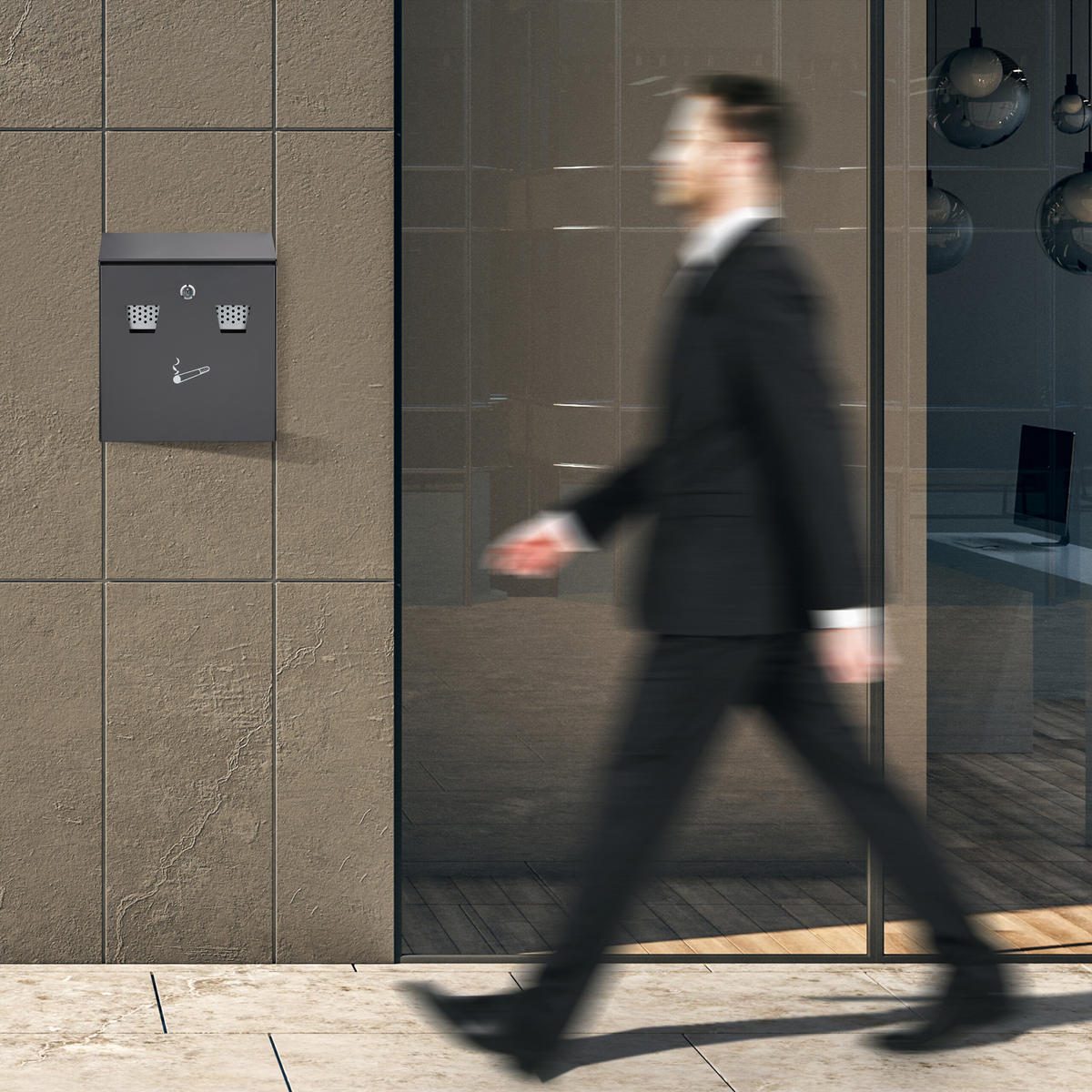 WANDASCHENBECHER - Anthrazit, Metall (25cm) - Relaxdays