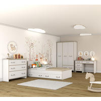 JUGENDZIMMER Solani in Weiß mit Sonoma Eiche 5 teilig mit Seilgriffen – Kinderzimmer Komplettset - Weiß, Holzwerkstoff (80/200/120cm)