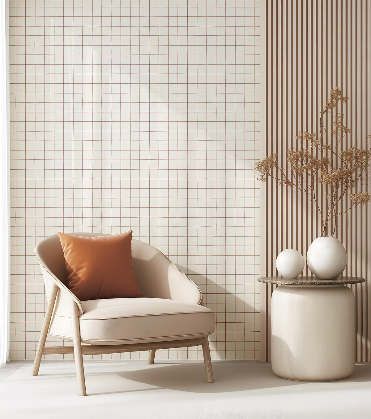 VLIESTAPETE Minima 50 cm x 10 m beige/erde - Beige/Terra cotta, Papier (50/1000cm) - Lilipinso