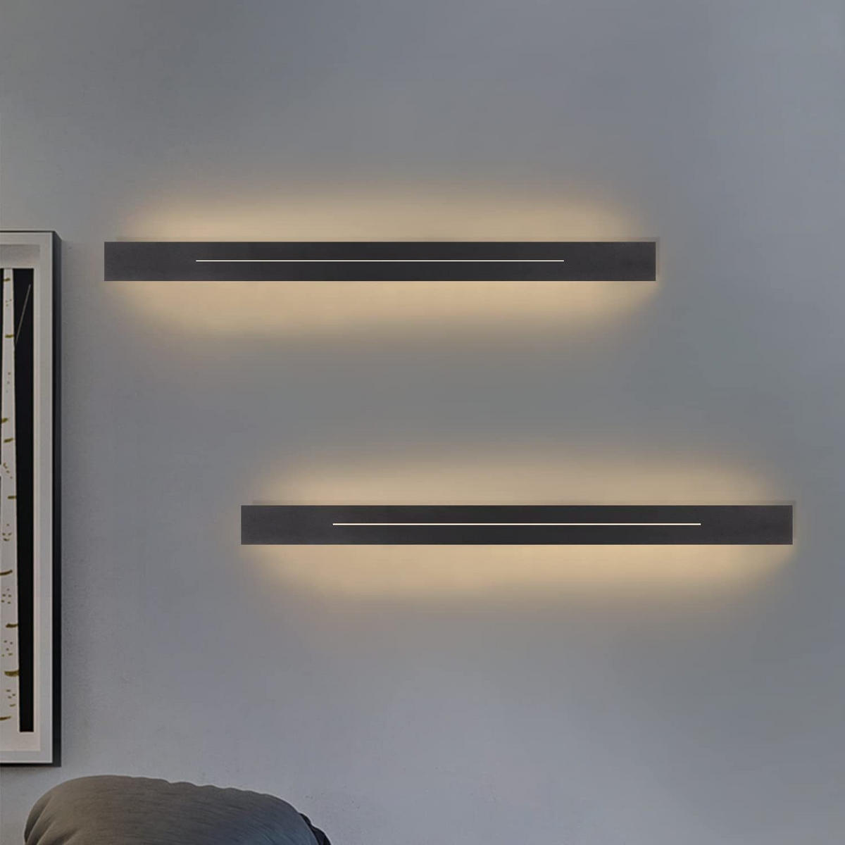 LED WANDLEUCHTE Raum - Schwarz, Metall (5/4/60cm) - Nettlife