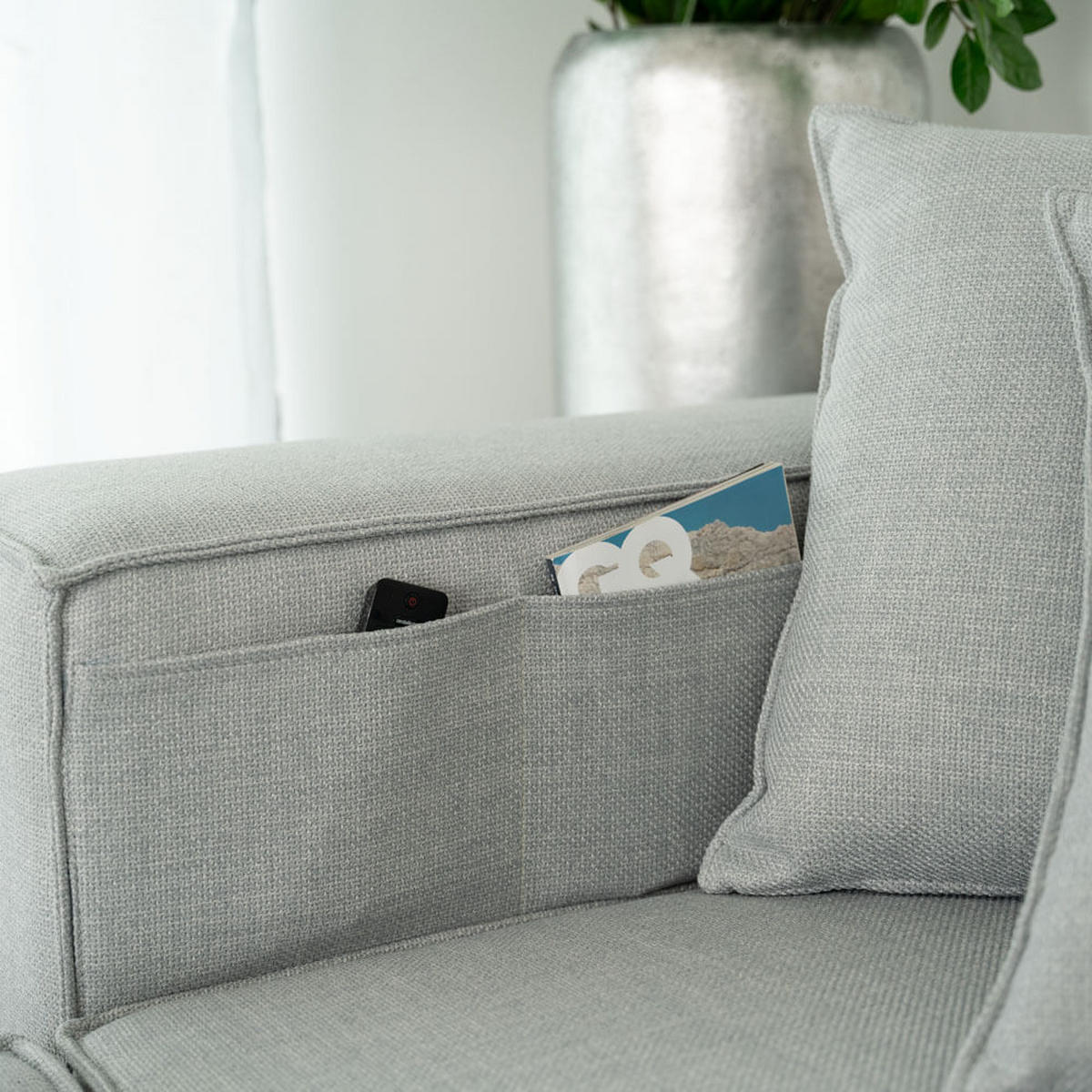 SOFA VERONA M - Hellgrau, M - Hellgrau, Kunststoff/Textil (327/70/120cm) - Home Deluxe