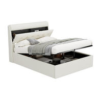 ČALÚNENÁ posteľ 140/190 cm biela s hydraulickým úložným priestorom z PU - biela, plast (140/200cm) - OKWISH