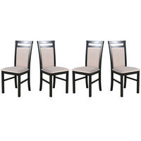 ESSZIMMERSTUHL - Set 4x MILANO 5 schwarz, paros 2 - Beige/Schwarz, Holz (43/94/40cm) - Leaf Design