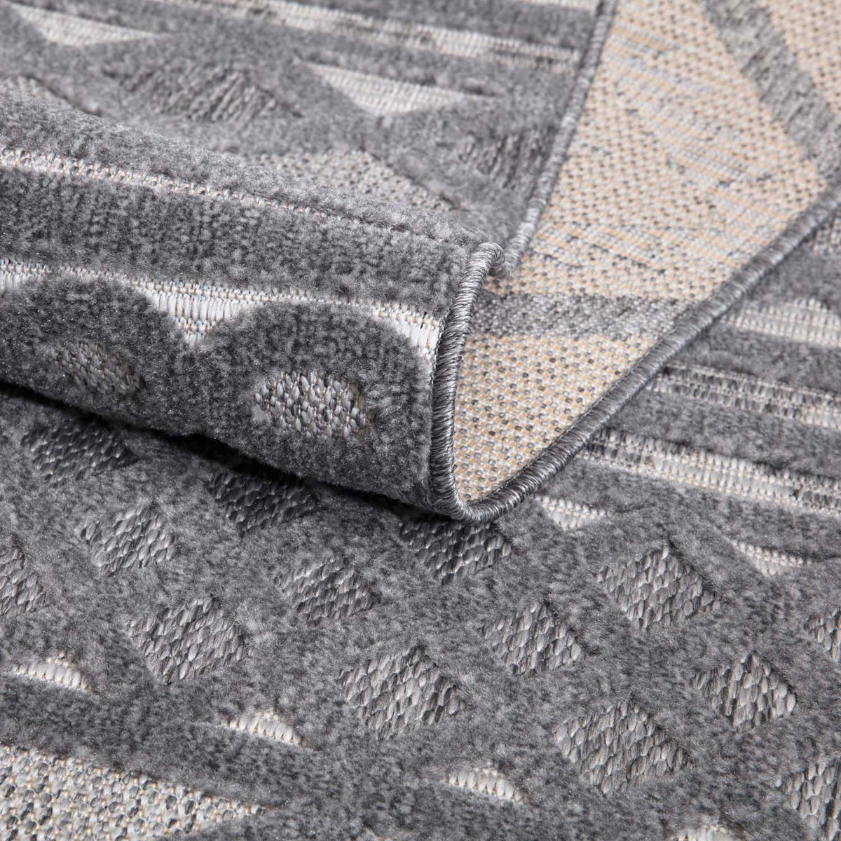 OUTDOOR-TEPPICH Santorini 435 Anthrazit 80x250 cm - Anthrazit, Textil (80/250cm) - carpet city