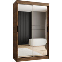 ŠATNÍ skříň s posuvnými dveřmi 200/120/62 2dveřová - černá/hnědá, dřevo/plast (120/200/62cm)