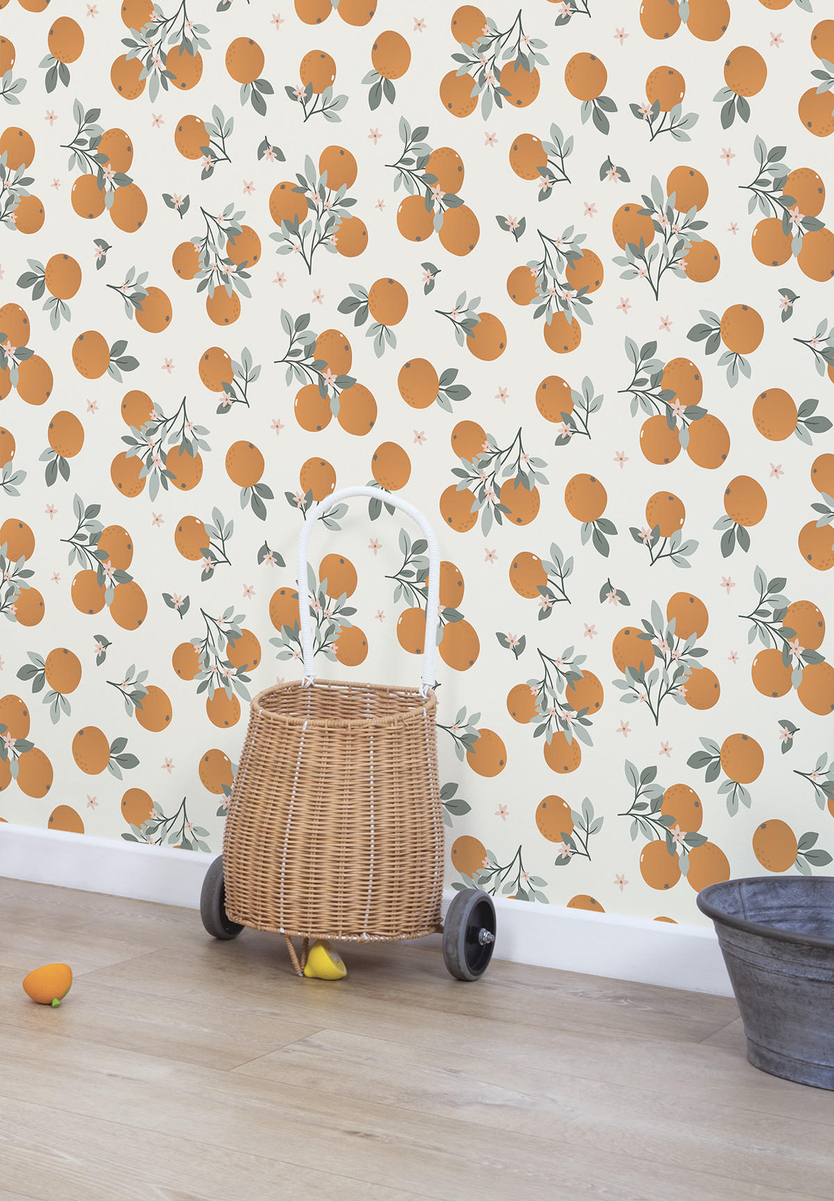 VLIESTAPETE Louise, Orangen 50 cm x 10 m, orange - Orange, Papier (50/1000cm) - Lilipinso
