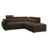 ECKSOFA Boston 2RR1P, Seite: Rechts 2R+R+1P(65)+PUFAP - Silberfarben/Braun, Holz/Textil (260/230cm) - MIRJAN24