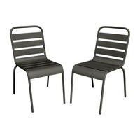 GARTENSTUHL - 47.5cm x 59cm - Stahl - anthrazitgrau - MIRMANDE - Anthrazit, Metall (47.5/79/59cm) - Vente-Unique