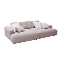 BIG SOFA MIKA Pink Cord - Pink/Schwarz, Kunststoff/Textil (300/86/167cm) - KAWOLA