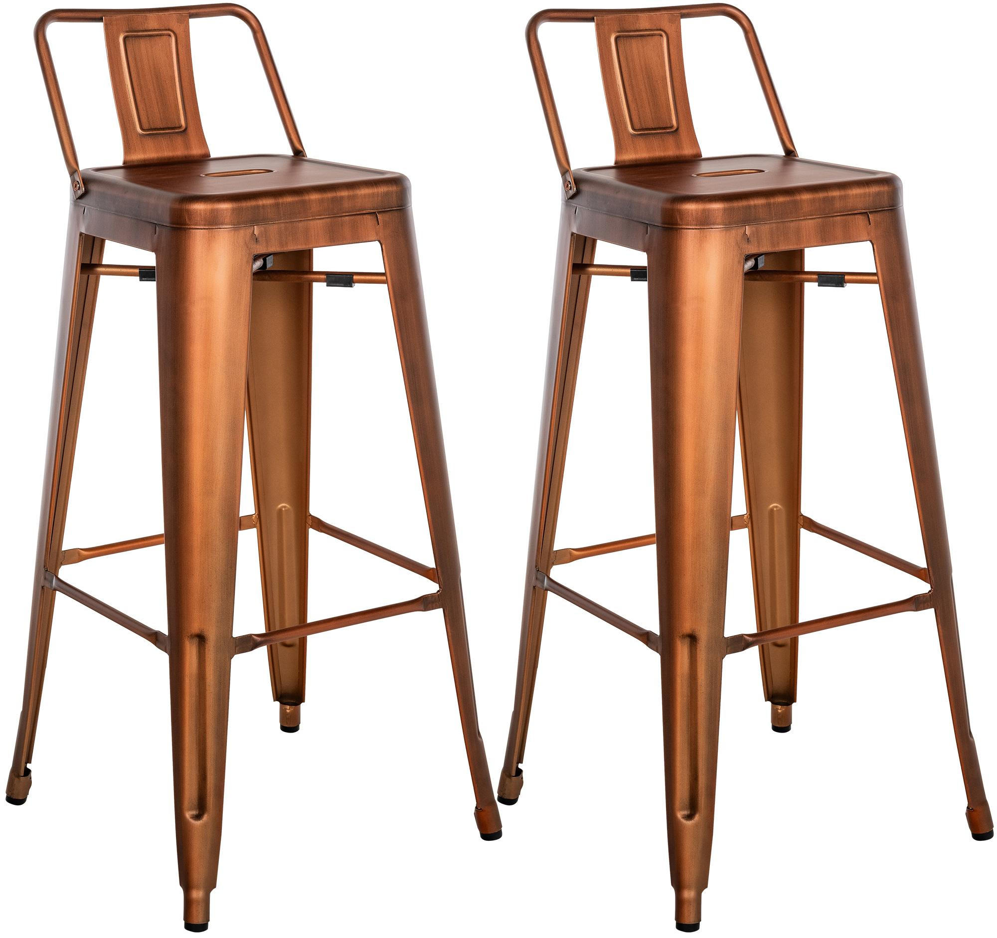 BARHOCKER 2er Set Lekel Metall Kupfer - Kupferfarben, Metall (44/96/43cm) - DELUKE