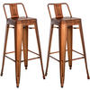 BARHOCKER 2er Set Lekel Metall Kupfer - Kupferfarben, Metall (44/96/43cm) - DELUKE