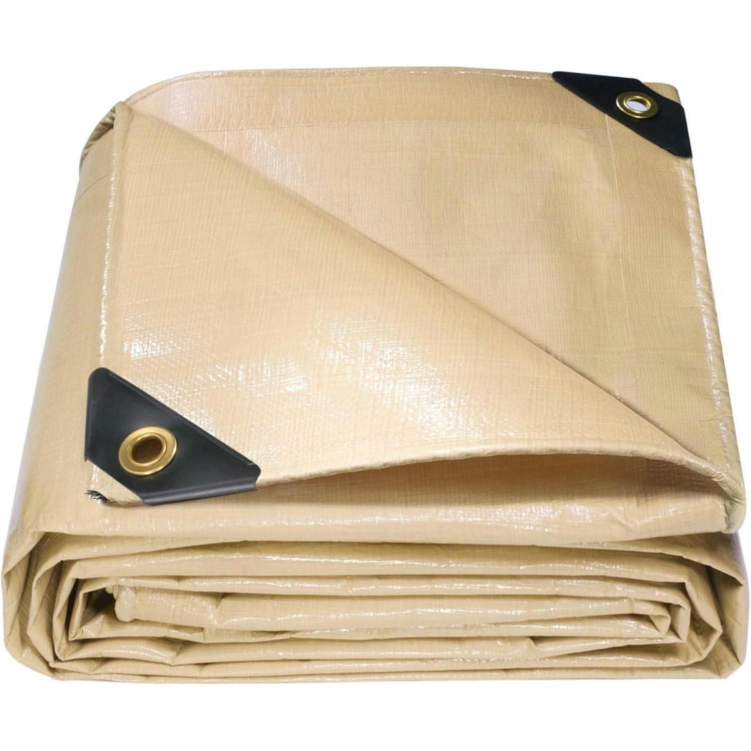 ABDECKPLANE 4 x 5 m wasserdicht reißfest UV-beständig beige - Beige, Kunststoff (500/400/1cm)