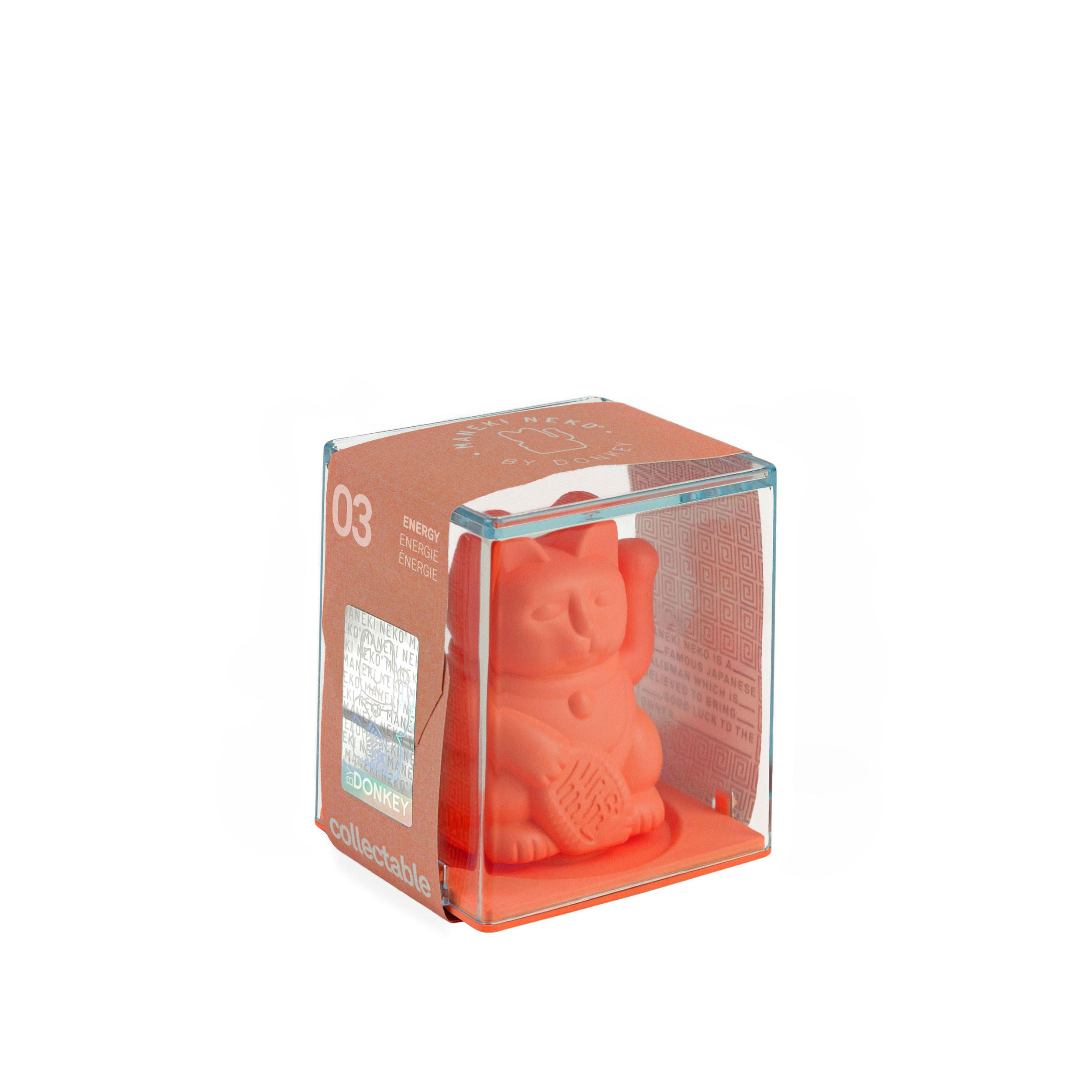 WINKEKATZE Lucky Cat Solar, Kunststoff, Neon Orange, 6.5 cm - Orange, Kunststoff (5/6.5/5.5cm) - Donkey Products