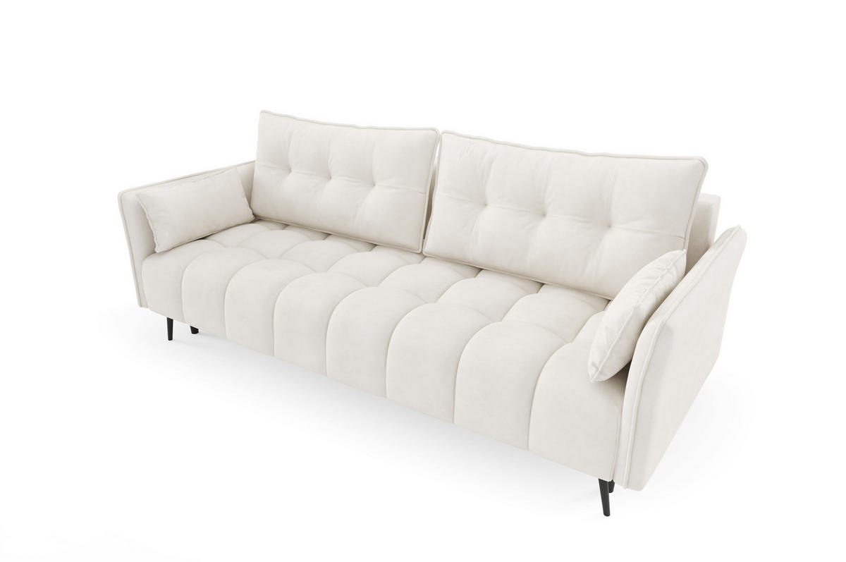 SCHLAFSOFA - Sofa Blumi - Ecru - Ecru, Holzwerkstoff (220/95/101cm) - Möblo