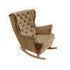 SCHAUKELSESSEL mit gepolstertem Sitz und Armlehnen, 102x81x95 cm, Cappuccino_29808 - Buchefarben/Samtahornfarben, Holz/Textil (81/102/95cm) - DomoHome