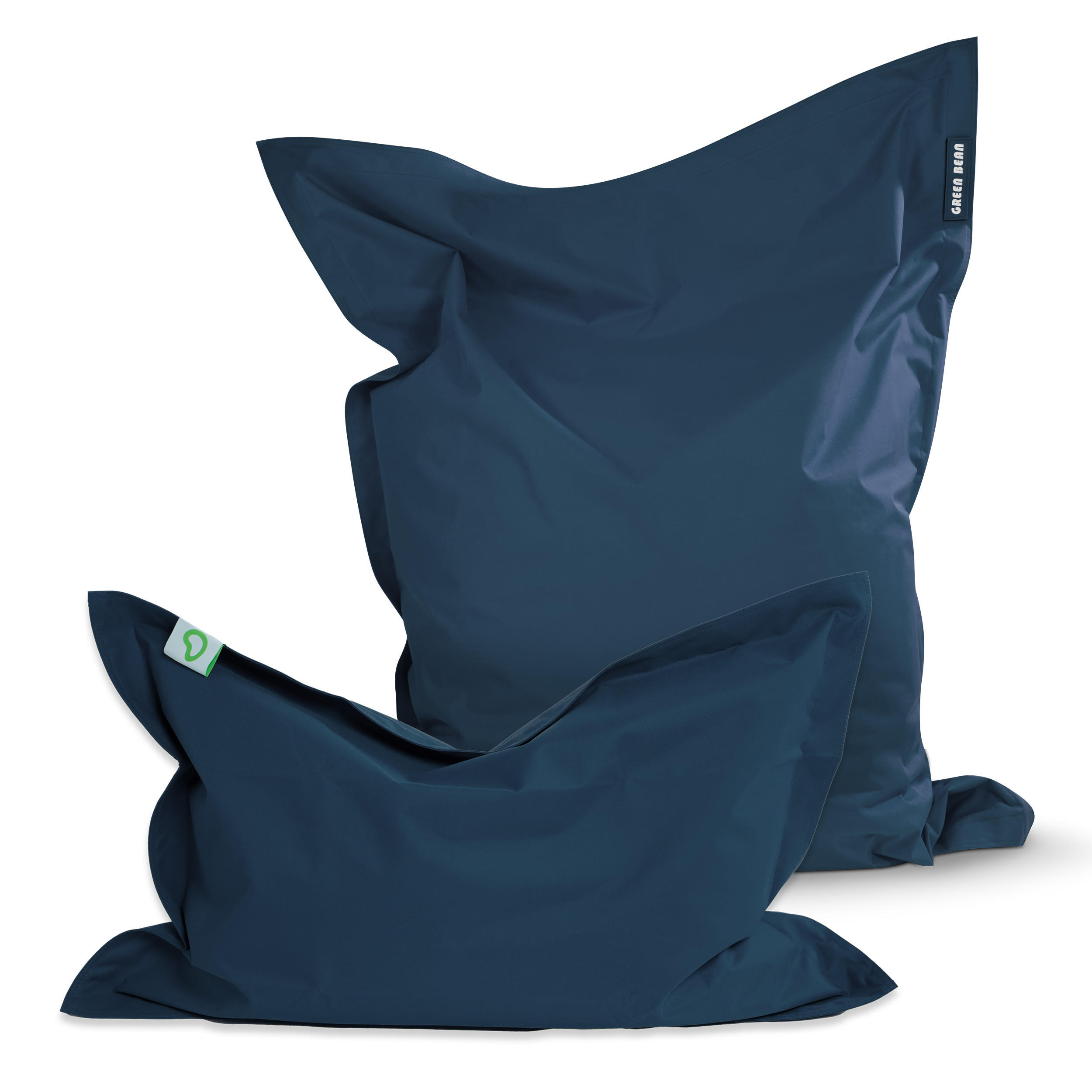 SITZSACK XXL 2er Set "Square" + "BeBi" - Dunkelblau, Textil (140/25/180cm) - Green Bean