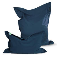 SITZSACK XXL 2er Set "Square" + "BeBi" - Dunkelblau, Textil (140/25/180cm) - Green Bean