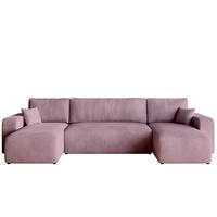 WOHNLANDSCHAFT PUMI mit Schlaffunktion Rosa Cord - Rosa, Textil (312/82/148cm) - Bromarkt