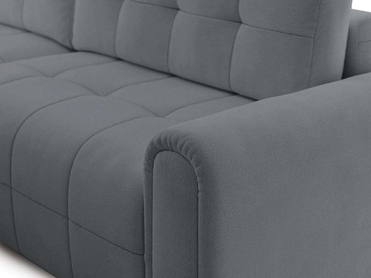 ECKSOFA Simolla Grau links - Schwarz/Grau, Kunststoff/Textil (268/180cm) - Selsey