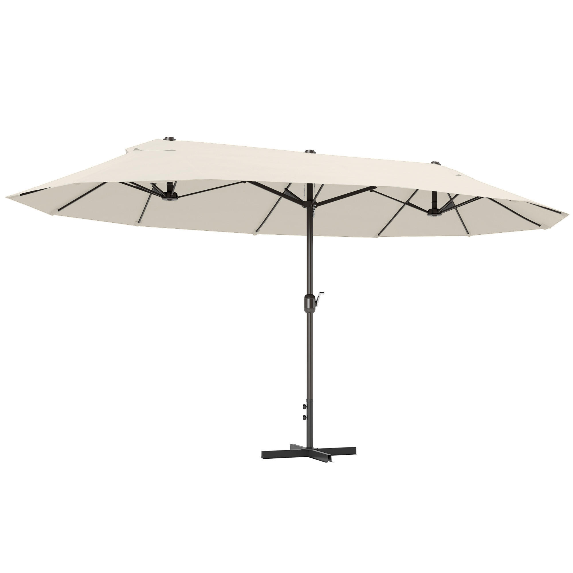 DOPPELSONNENSCHIRM Creme 460/270/240 cm - Creme, Metall (460/270cm) - PANGIVO