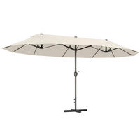 DOPPELSONNENSCHIRM Creme 460/270/240 cm - Creme, Metall (460/270cm) - PANGIVO