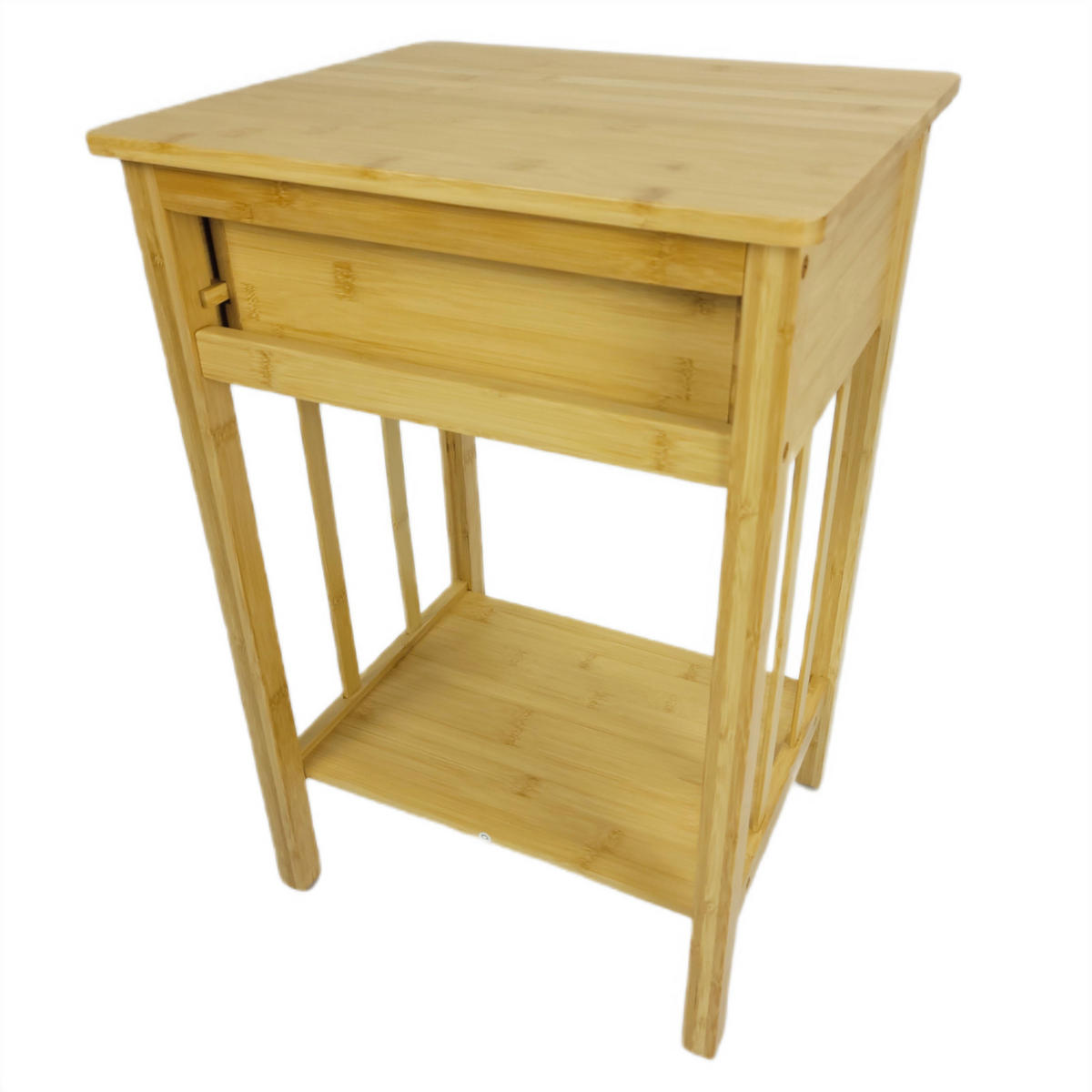 BEISTELLTISCH Bambus Naturfarbe mit Schublade 40/35/60 cm - Naturfarben, Holz (35/40/60cm) - Begryf